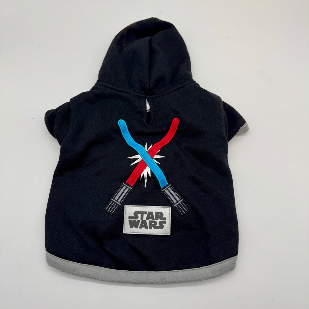 Star Wars Petco Dog Hoodie Black Lightsaber Graphic Pet Sweatshirt Small